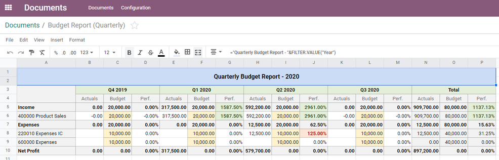 Odoo - Budget Report