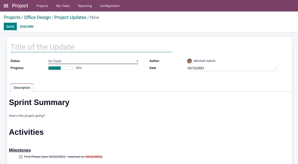 Odoo - Project Review Odoo 15